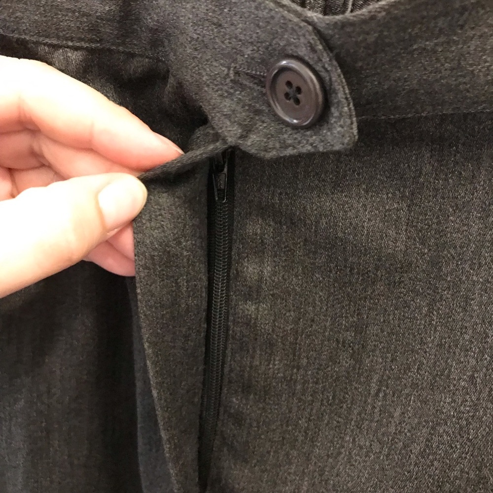 Vintage Escada Trouser Pants 44 large wide leg gray charcoal - Picture 3 of 10